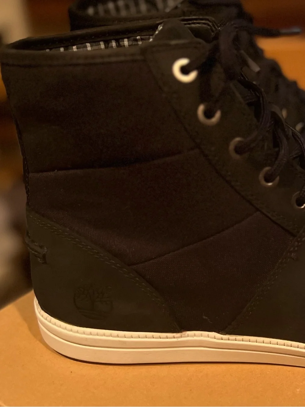Timberland Black High-Top Canvas & Leather Sneakers